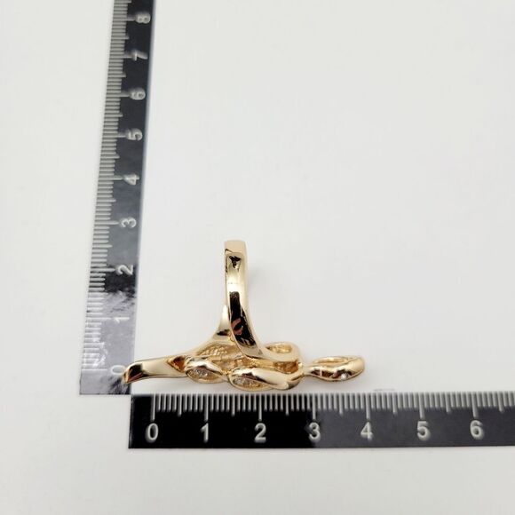Brand New Gold Plated Snake Rhinestone Ring Size: 9US - Picture 4 of 7